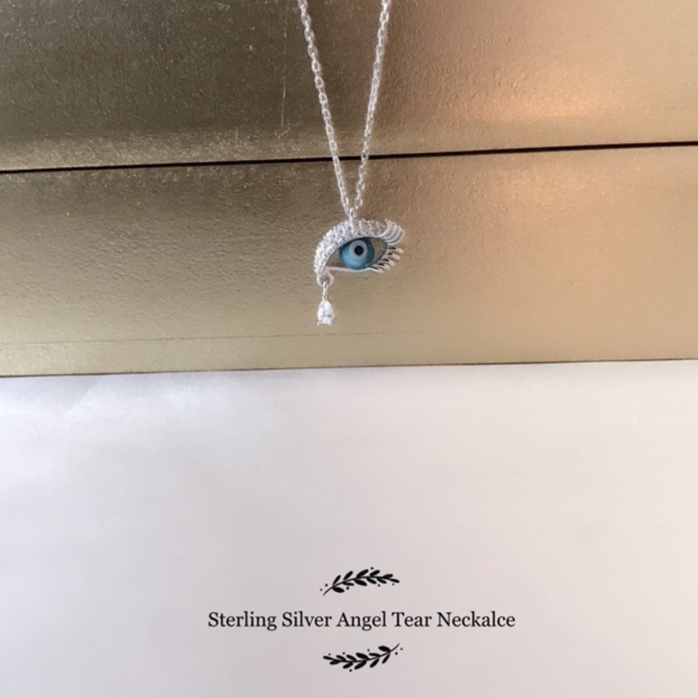 Sterling Silver Angel Tear Necklace